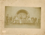 Students and Faculty in front of Red Brick Building, 1897 by Seattle Seminary
