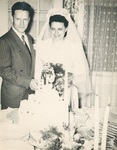 Florence and Jacob with their Wedding Cake by unknown unknown